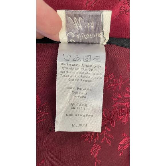 Vintage California Miss M Red Lace Slip Dress Lingerie Nightgown Nightie Gothic - Picture 13 of 15